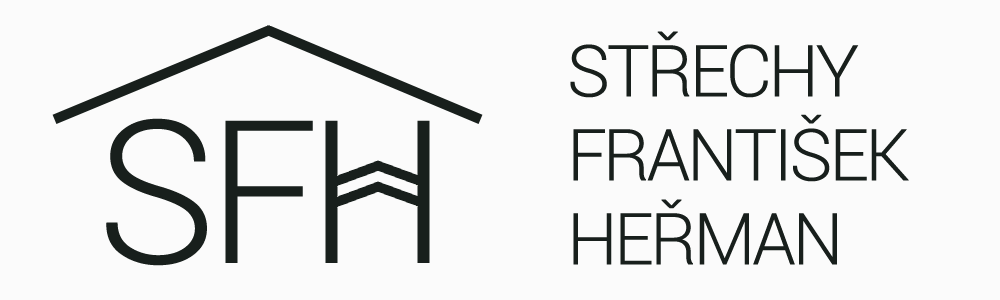 Logo firmy. SFH se stříškou. Střechy František Heřman.